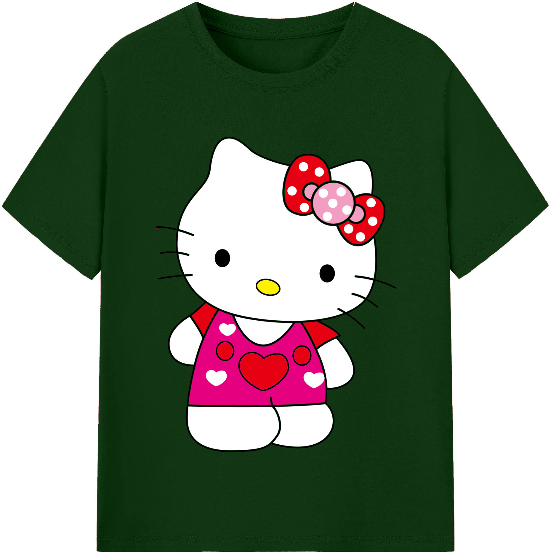 （画像用） Hello Kitty ハローキティ 綿100％半袖Tシャツ（フロントプリント）